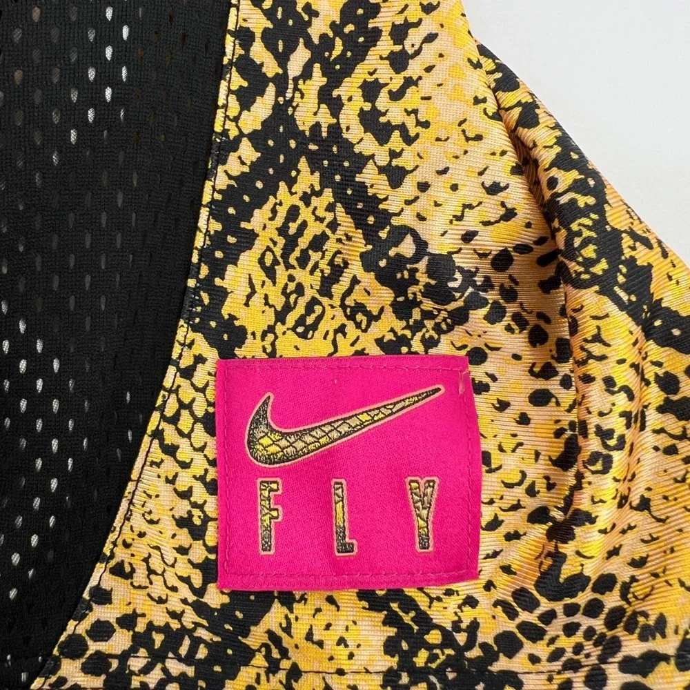 Nike Womens Dri-FIT Snakeskin‎ Basketball Shorts Yellow Black DH7348-709 XS